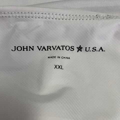 JOHN VARVATOS * U.S.A. Size XXL White Contrast Stitch Cotton Blend T-shirt