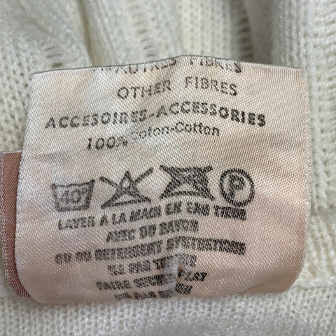 COURREGES Size 0 Cream Grey Acrylic Blend Textured Long Sleeve Pullover