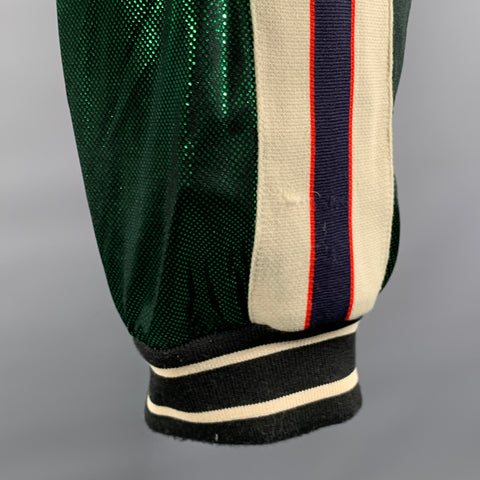 GUCCI Size XXL Green Side Stripe Acetate Blend Cruise Tracksuit