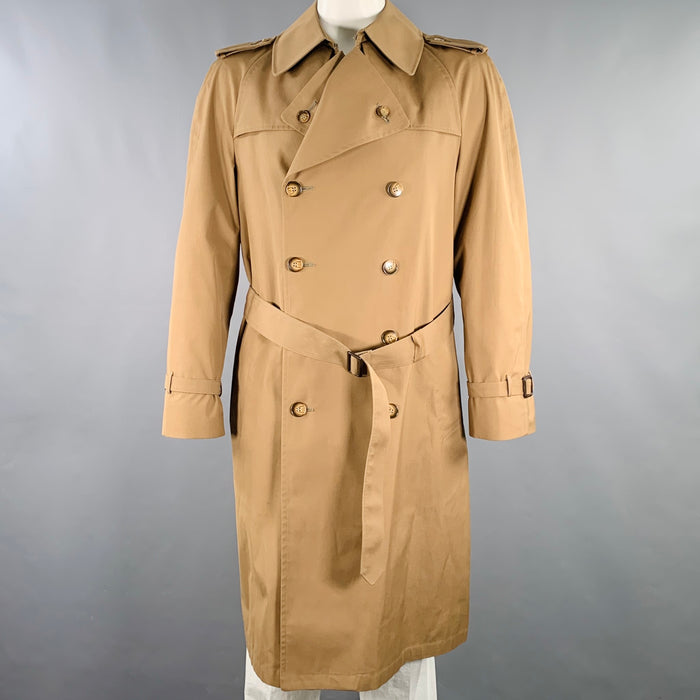 CHRISTIAN DIOR Trench-coat ceinturé en polyester coton kaki Taille 42