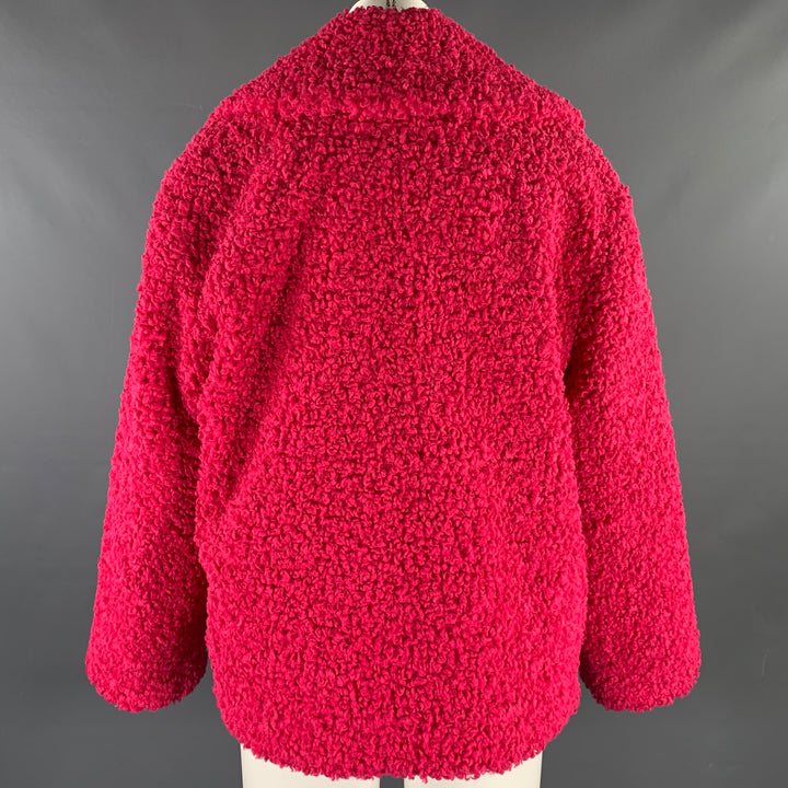 ALICE + OLIVIA Size M Pink Polyester Textured Faux Fur Jacket