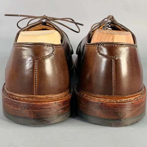 ALLEN EDMONDS Size 7 Leeds Brown Cigar Leather Derby Lace-Up Shoes