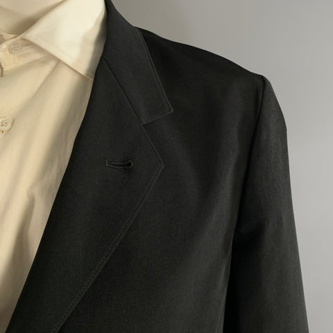 YOHJI YAMAMOTO Chest Size 42 Black Triacetate Blend Double Breasted 34 31 Suit