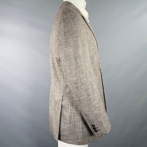 ARMANI COLLEZIONI Veste de sport chinée marron et blanche Taille 40