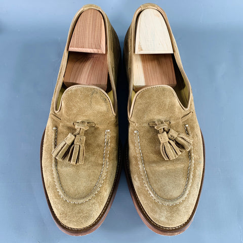 SCAROSSO Size 10.5 Tan Suede Tassels Loafers