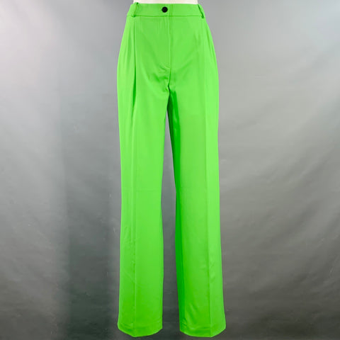 MARCELL VON BERLIN Size 2 Green Lime Virgin Wool Blend Twill Dress Pants