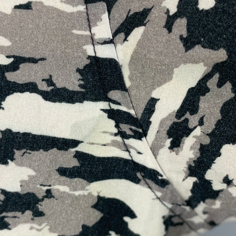 THEORY Size M Off White Black Camo Cotton Button Up Long Sleeve Shirt