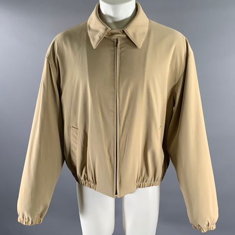 ARMANI COLLEZIONI Size M Tan Polyester Blend Harrington Coat