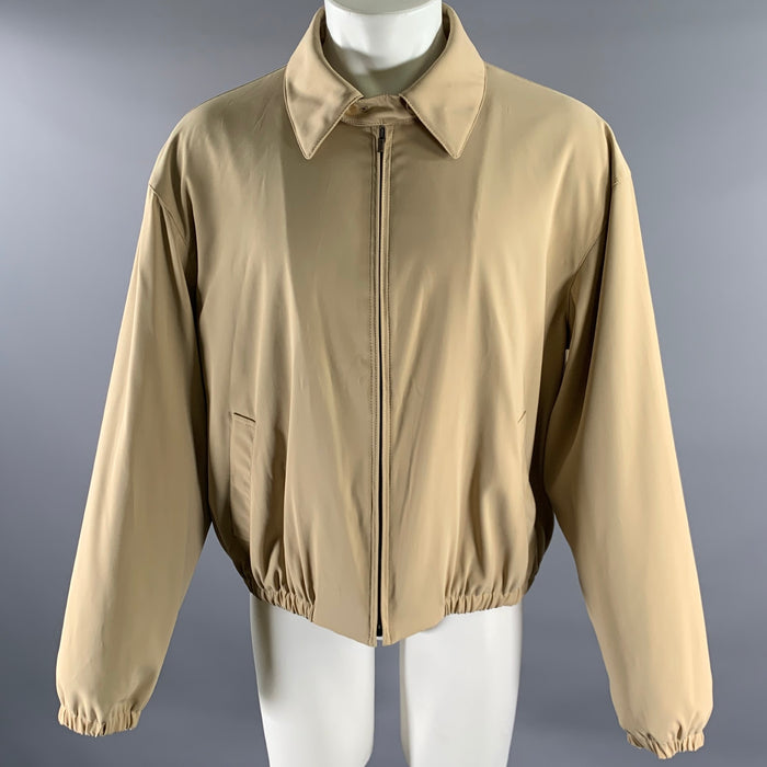 ARMANI COLLEZIONI Size M Tan Polyester Blend Harrington Coat