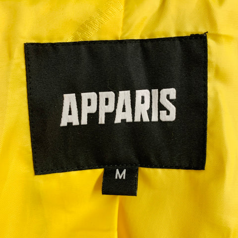 APPARIS Taille M Jaune Polyester Fausse Fourrure Col Cranté Surdimensionné Fermeture Agrafe Blouson