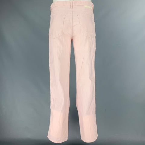 PAL ZILERI Taille 36 Pantalon décontracté en coton à rayures blanches et roses 5 poches