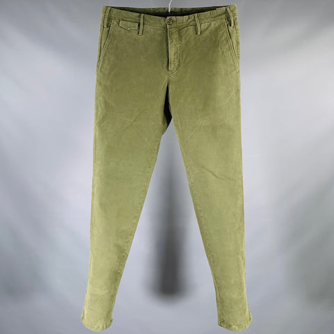 PT01 Size 33 Green Olive Cotton Elastane Chino Casual Pants