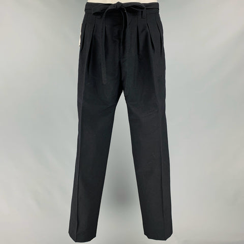 VISVIM Talla L -Pantalones Hakama- Pantalones de vestir plisados ​​de lino de lana negro