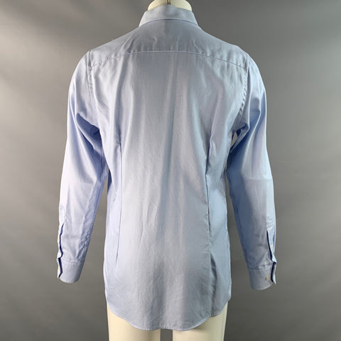 ETON Size M White Light Blue Cotton Long Sleeve Shirt