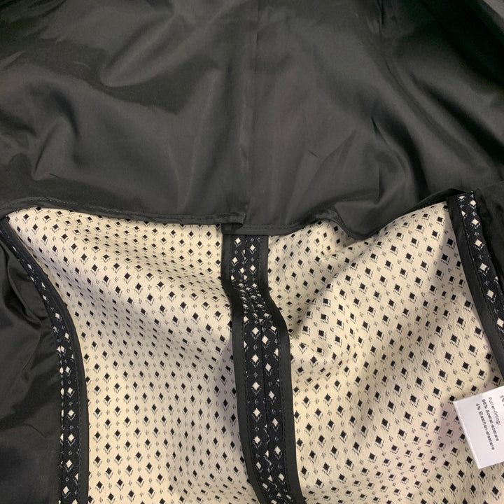 AKRIS Size 2 Black White Cotton Blend Diamond Single Breasted Jacket Blazer