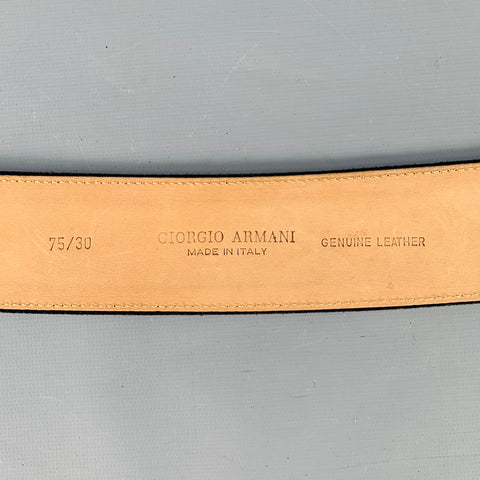 GIORGIO ARMANI Black Suede Covered Buckle Belt