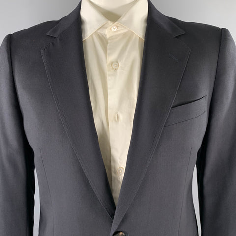 GUCCI Size 42 Navy Solid Wool Notch Lapel Sport Coat