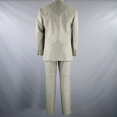 SUITSUPPLY Size 38 Grey Charcoal Houndstooth Wool Notch Lapel Suit