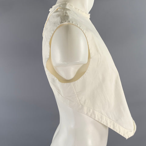 K.NGSLEY Size M White Solid Cotton Blend Pullover Vest