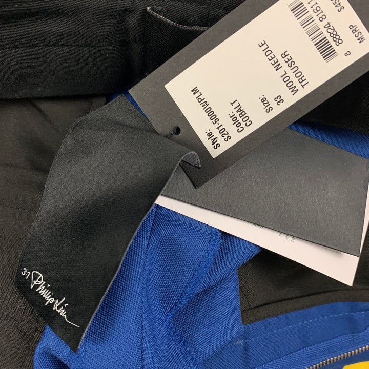 3.1 PHILLIP LIM Size 40 Royal Blue Wool Blend Notch Lapel Suit