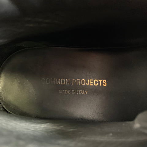 COMMON PROJECTS Size 9 Black Solid Leather Mid Rise Sneakers