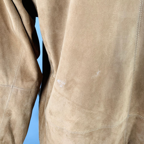 THE TERRITORY AHEAD Size L Camel Suede Single Breasted Coat