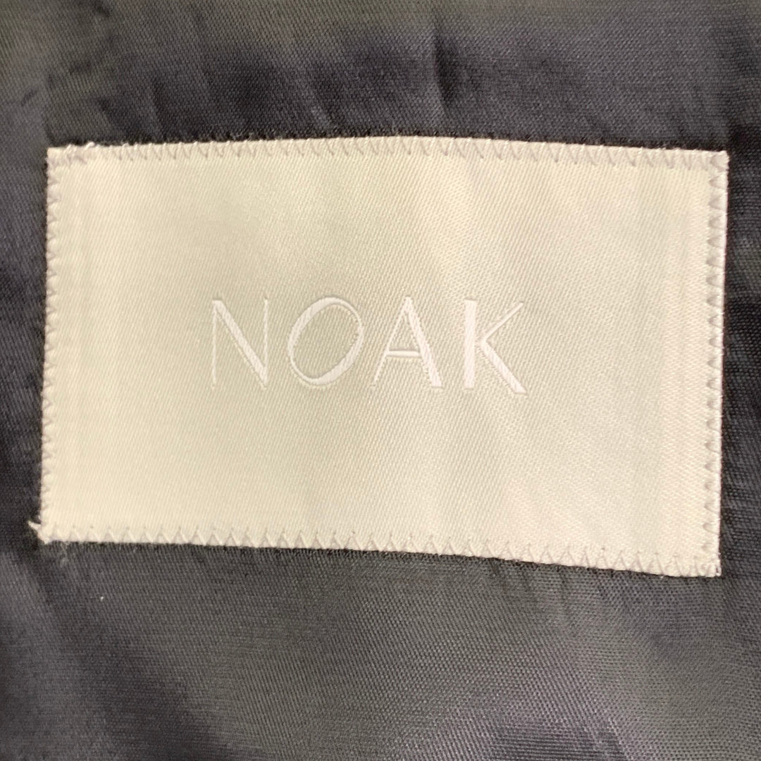 NOAK Size 42 Long Black Polyester Blend Peak Lapel Tuxedo Jacket