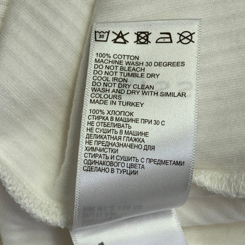 REISS Size M Butler White Ribbed Cotton Camp Short Sleeve Shirt