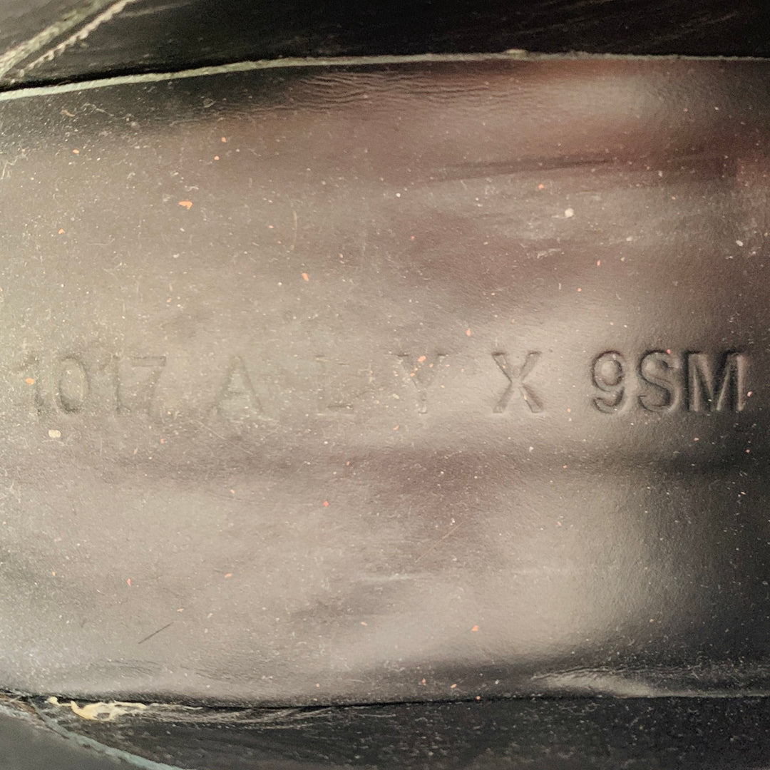 1017 ALYX 9SM Size 8 Black Silver Leather Slip On Loafers