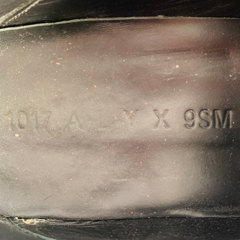 1017 ALYX 9SM Size 8 Black Silver Leather Slip On Loafers