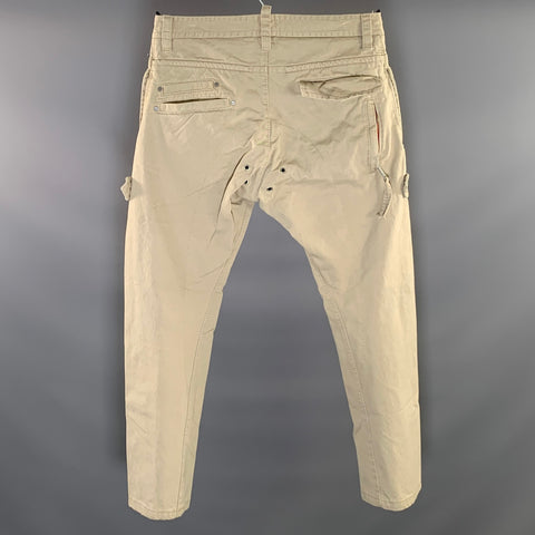 DSQUARED2 Size 30 Beige Cotton Cargo Casual Pants