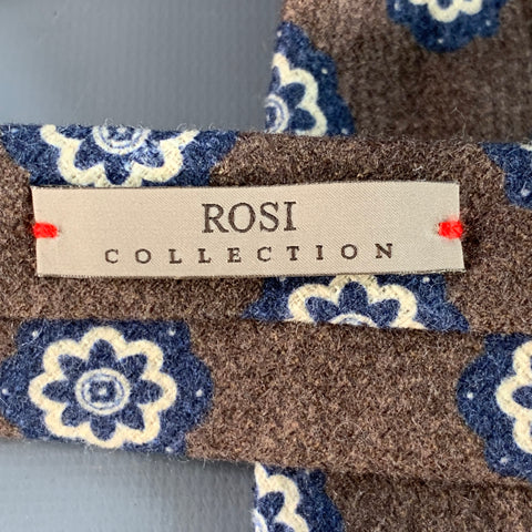 ROSI One Size Brown Navy Floral Tie