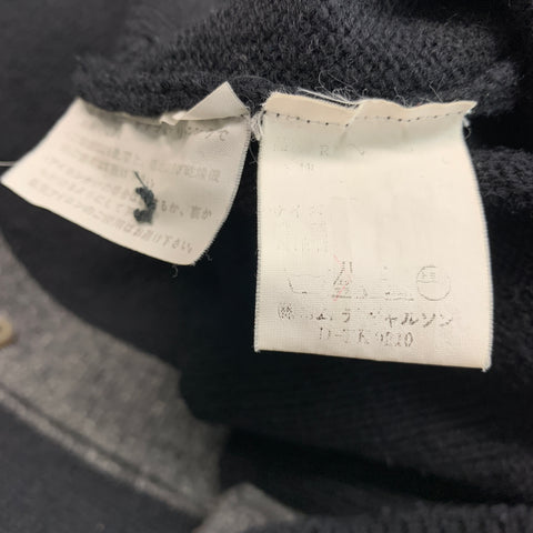 COMME des GARCONS 1980s Size S Black Grey Wool Knit Buttoned Cardigan