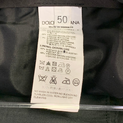 DOLCE & GABBANA Size 34 Grey Glenplaid Polyester Blend Tapered Zip Fly Dress Pants