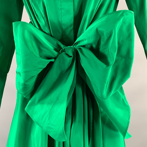 CAROLINA HERRERA Size 8 Green Polyester Maxi Long Gown Evening Wear