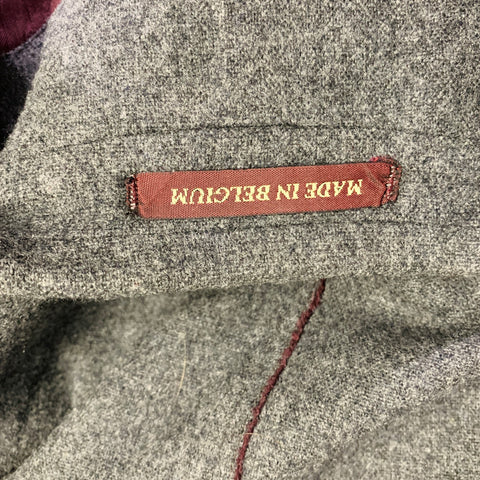 PAUL SMITH Size 42 Grey Burgundy Wool Blend Contrast Trim Jacket