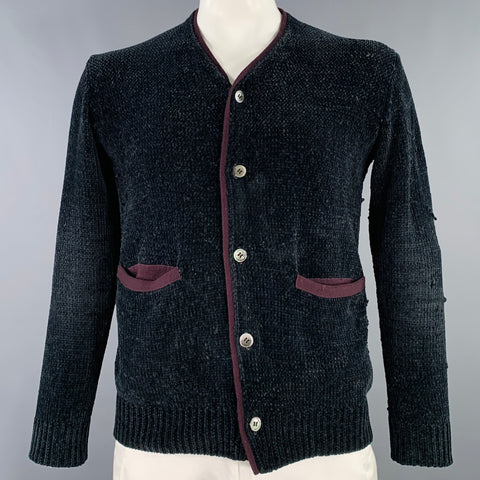 JUNYA WATANABE Size L Black Brown Chenille Knit Cardigan
