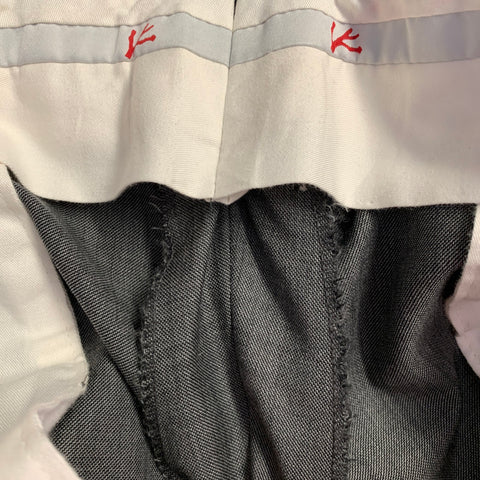 ISAIA Size 46 Regular Grey Slate Wool Notch Lapel Suit