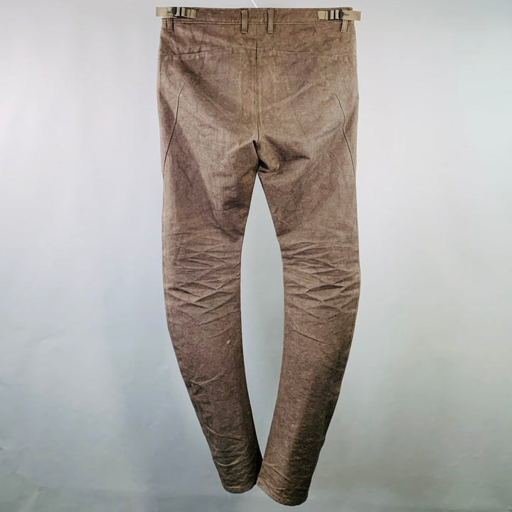 ATTACHMENT Size 34 Brown Cotton Blend Side Tabs Straight Casual Pants