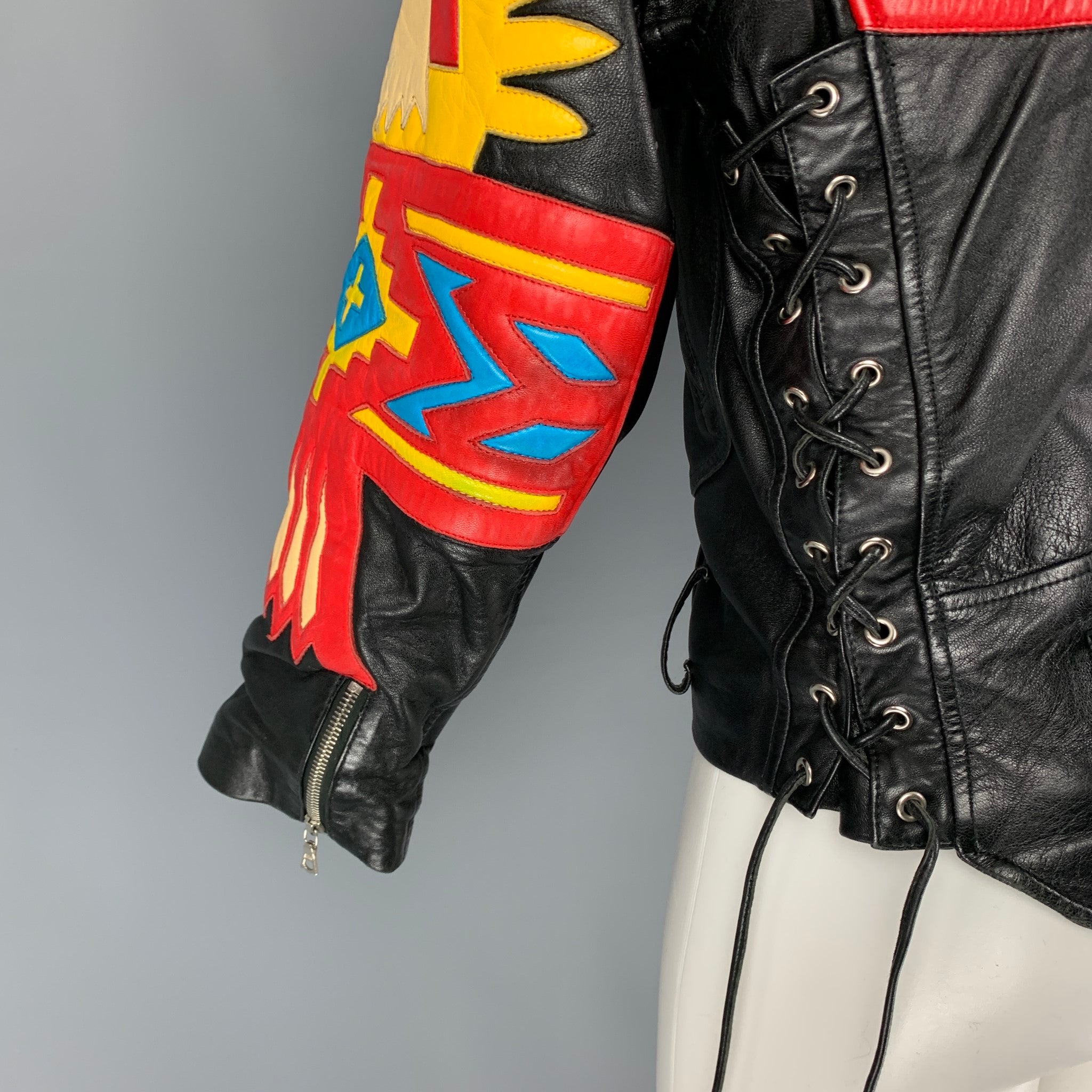 NORTH BEACH LEATHER x MICHAEL HOBAN Size 42 Black Applique