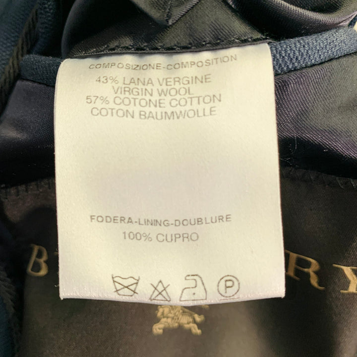 BURBERRY PRORSUM SS07 Size 38 Navy Rhinestone Cotton Wool Military Style Peacoat