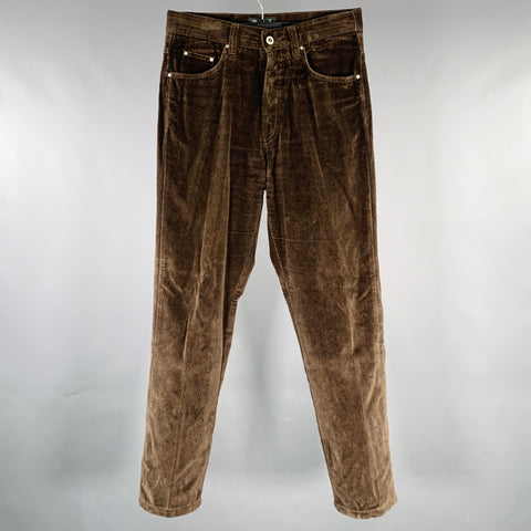 GIANFRANCO FERRE Size 33 Brown Velvet Cotton Button Fly Jeans