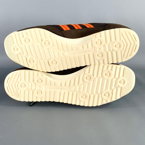 WALES BONNER Size 12 Brown Orange Mesh Nylon Lace-Up Sneakers