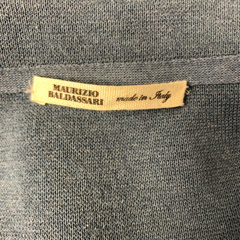 MAURIZIO BALDASSARI Chest Size 40 Size M Blue Cotton Cardigan Jacket