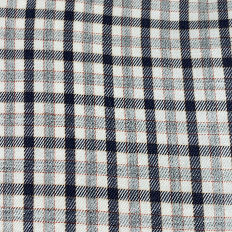 ERMENEGILDO ZEGNA Size L White Grey Checkered Cotton Long Sleeve Shirt