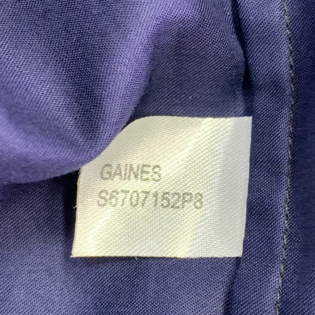 DIANE VON FURSTENBERG Size 10 Gaines Purple Blue Cotton Pleated Wrap Casual Top