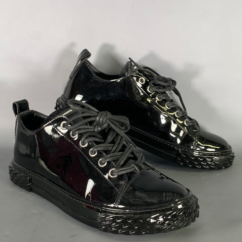GIUSEPPE ZANOTTI Size 11 Black Leather Low Top Sneakers
