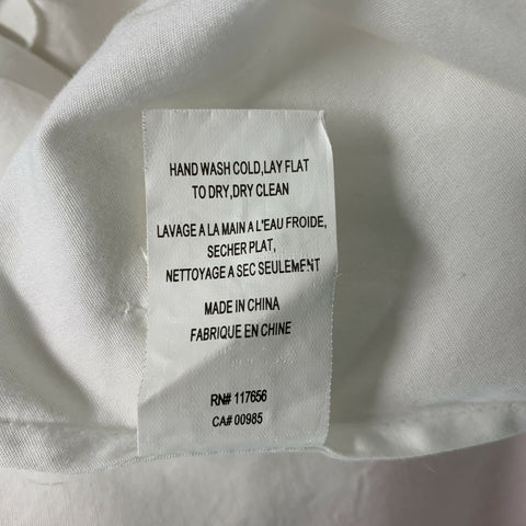 THAKOON Size 2 White Cotton Blend Aplique A-Line Blouse