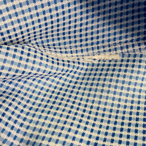 PRADA Size S Blue White Nailhead Cotton Button Up Long Sleeve Shirt