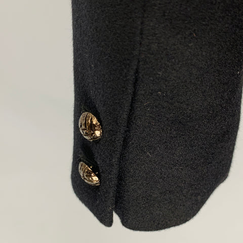 GIANNI VERSACE Size 40 Black Wool Shawl Collar Jacket